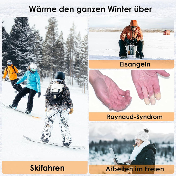 Minthouz W11 Beheizbare Handschuhe für Herren Damen, 7.4V Akku Beheizte Handschuhe, 3 Heizstufen Hea