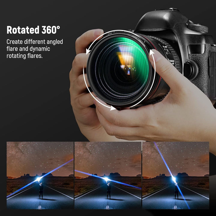 NEEWER 58mm Blue Streak Anamorphic Filter optisches HD Glas, um 360 ° drehbarer Anamorpher Streulich