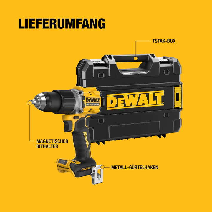 Dewalt 18V Akku-Schlagbohrschrauber DCD805NT (bürstenloser Motor, 2-Gang-Vollmetallgetriebe, mit LED