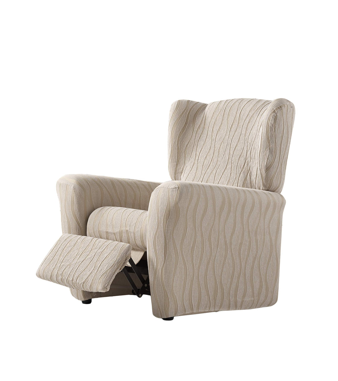 Zebra Textil Andromeda - Elastische Husse Relax-Sessel Grösse 1 Sitzer (Standard), Farbe Leinen (Meh