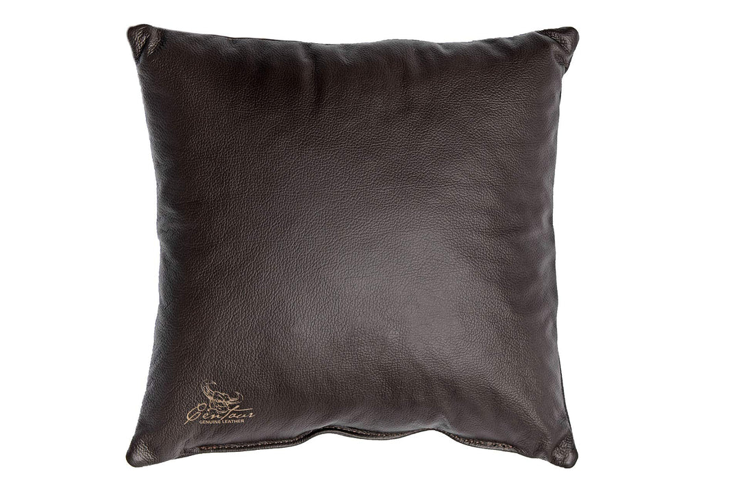 Centaur - Deko Lederkissen 40 x 40 cm für Sofa oder Schlafzimmer Chocolate - Echt Leder Kissen Echtl