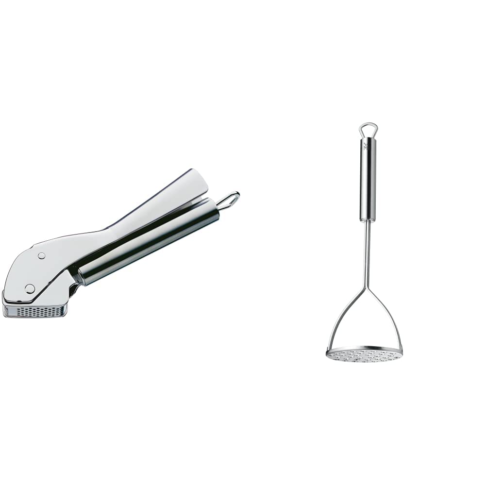 WMF Profi Plus Knoblauchpresse 17,5 cm, Cromargan Edelstahl teilmattiert, spülmaschinengeeignet & Pr