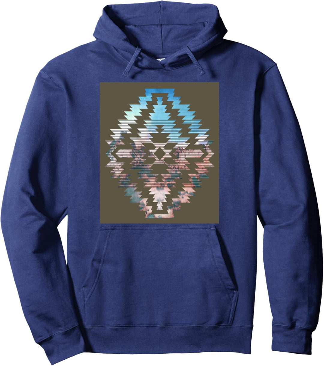 Desert Mountain Photo Geometric Diamond Pullover Hoodie
