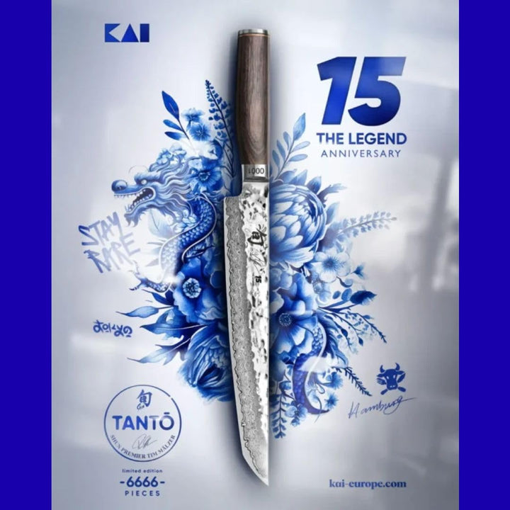 KAI Shun Premier TDM-1785 Tantō Kochmesser, Limitierte Jubiläumsedition, VG MAX Damaszenerstahl, Pak