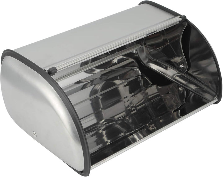 Brotkasten Edelstahl, Brotkasten Frontklappe, Metall, Brotaufbewahrung, Küchenaufbewahrungsbox, Brot