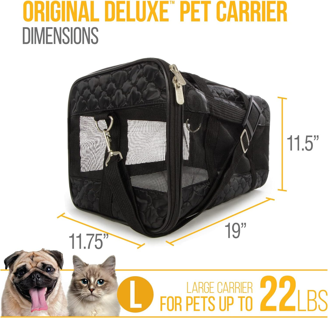 Sherpa Original Deluxe Transportbox für Haustiere, für Fluggesellschaften zugelassen, schwarzes Gitt