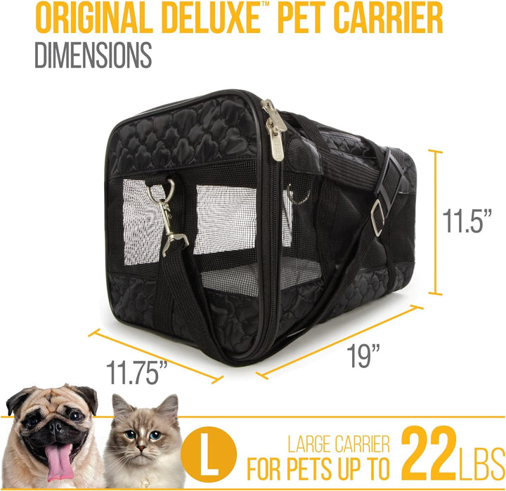 Sherpa Original Deluxe Transportbox für Haustiere, für Fluggesellschaften zugelassen, schwarzes Gitt