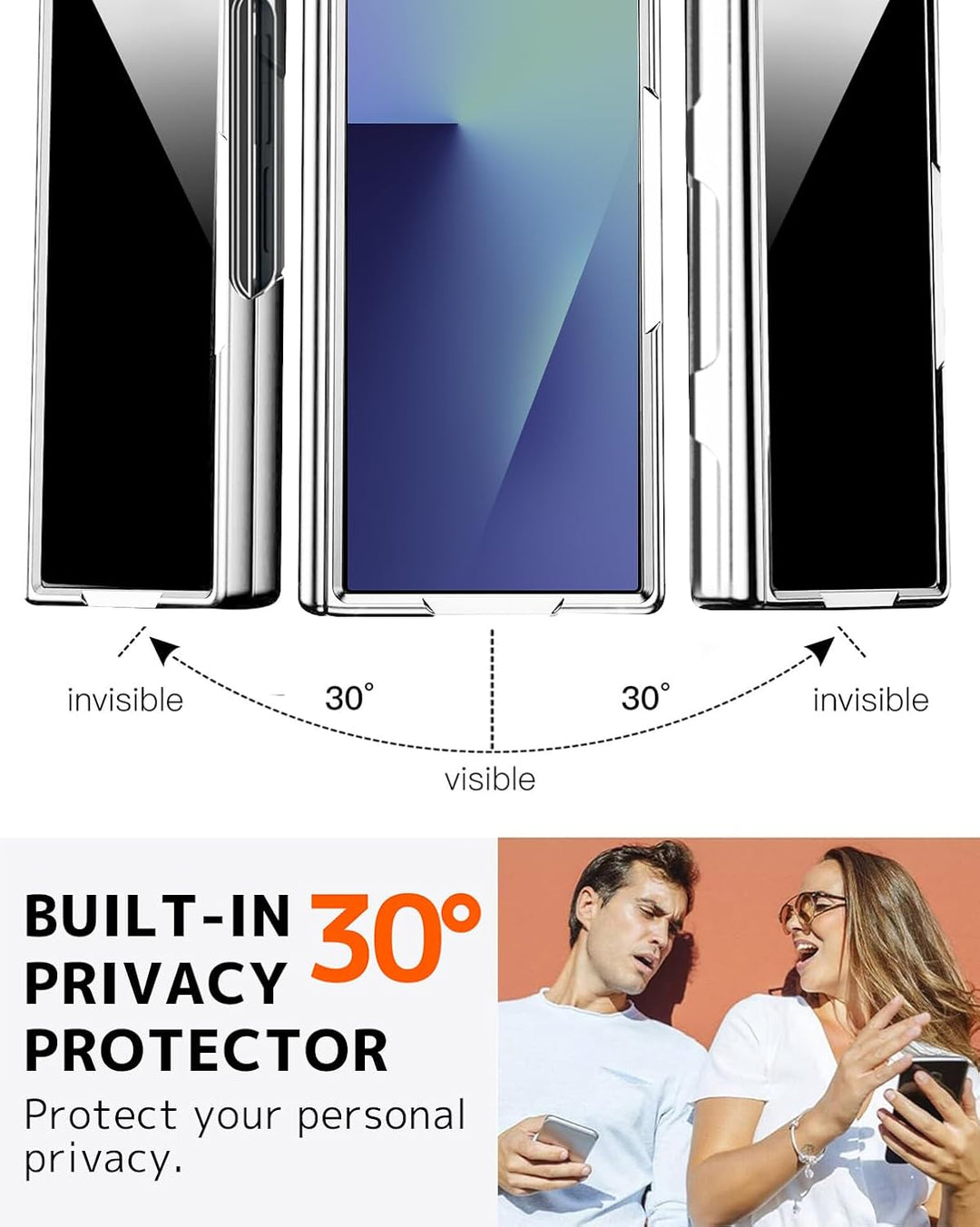 NINKI für Samsung Galaxy Z Fold 7 Hülle mit S Pen Scharnierschutz,Luxus Beschichtung Transparent Cov