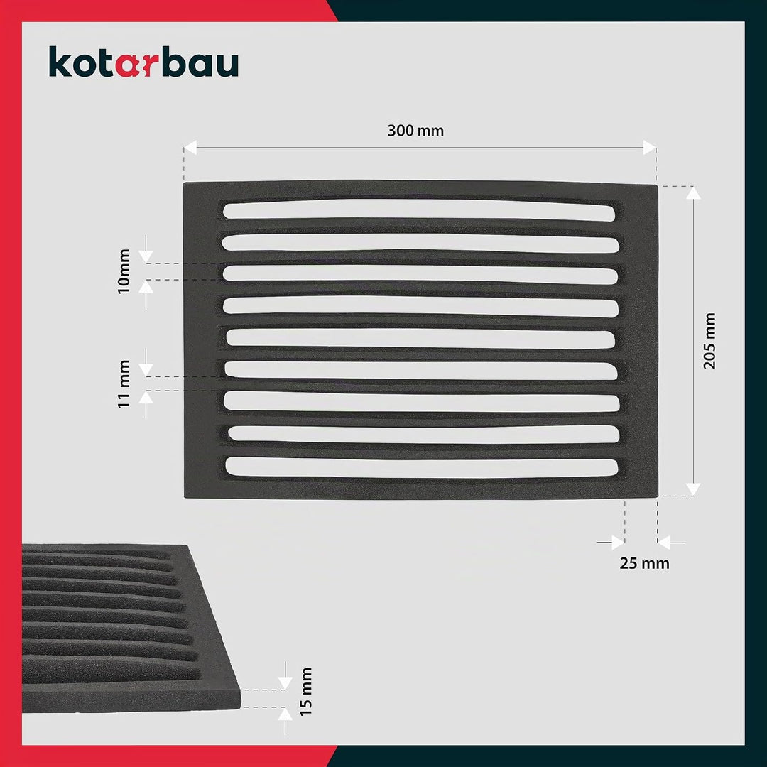KOTARBAU Kaminrost 30 x 20,5 cm Kaminofen Ascherost Tafelrost Rost Ofengitter Kamin Ersatzteile Zube