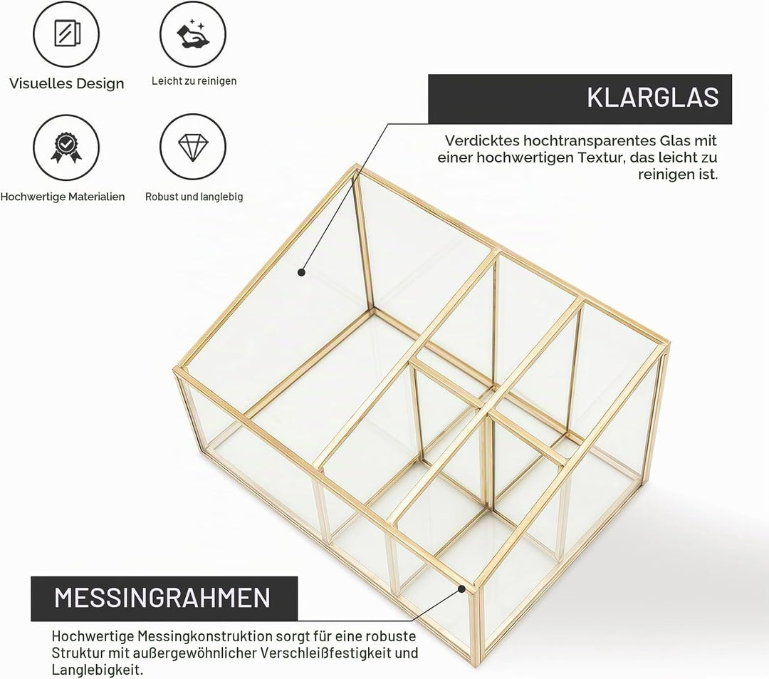 Make up Organizer Gold, Schminktisch Organizer, Pinsel Halterung Make up, Kosmetik Aufbewahrung mit