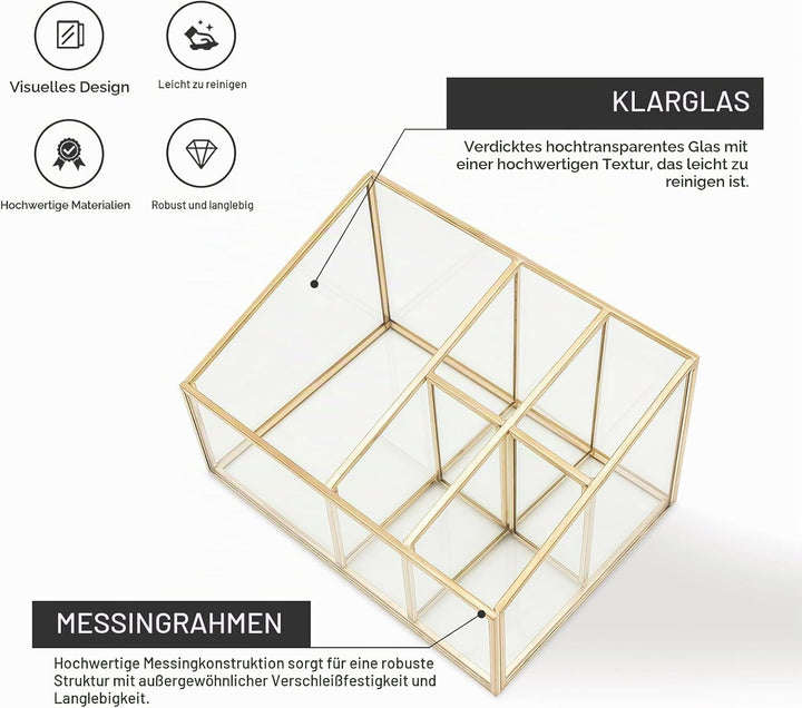 Make up Organizer Gold, Schminktisch Organizer, Pinsel Halterung Make up, Kosmetik Aufbewahrung mit