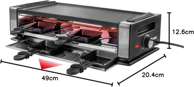 Unold 48930 Raclette Finesse Basic Raclette-Grill inkl. Raclette Rezeptbuch mit 50 Rezepten, für 8 P