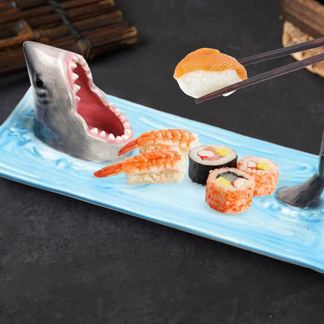 Hai-Sushi-Teller – Hai-Kuchen-Snack-Käsebrett, handbemalte Keramikplatte, Keramik-Hot-Pot-Gericht, S