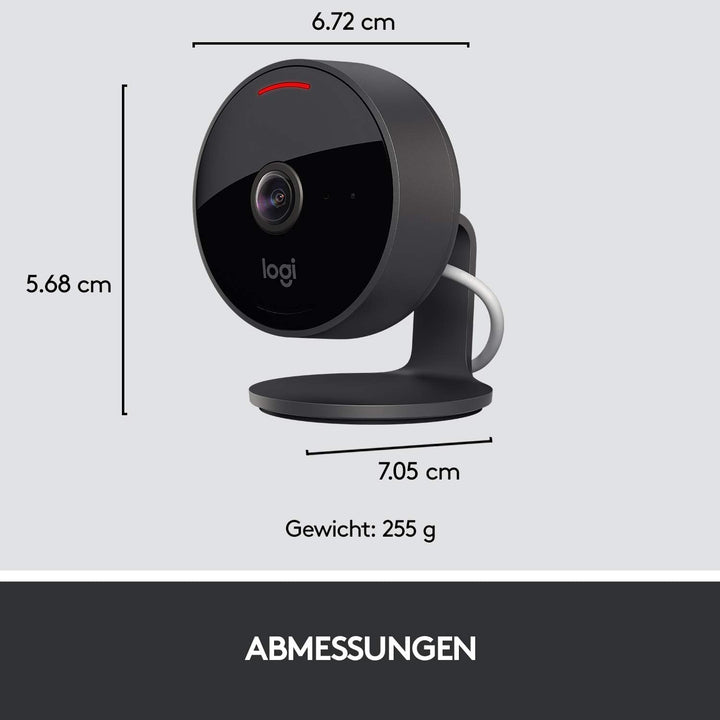Logitech Circle View - wetterfeste kabelgebundene Überwachungskamera für zu Hause, 180° Weitwinkel,