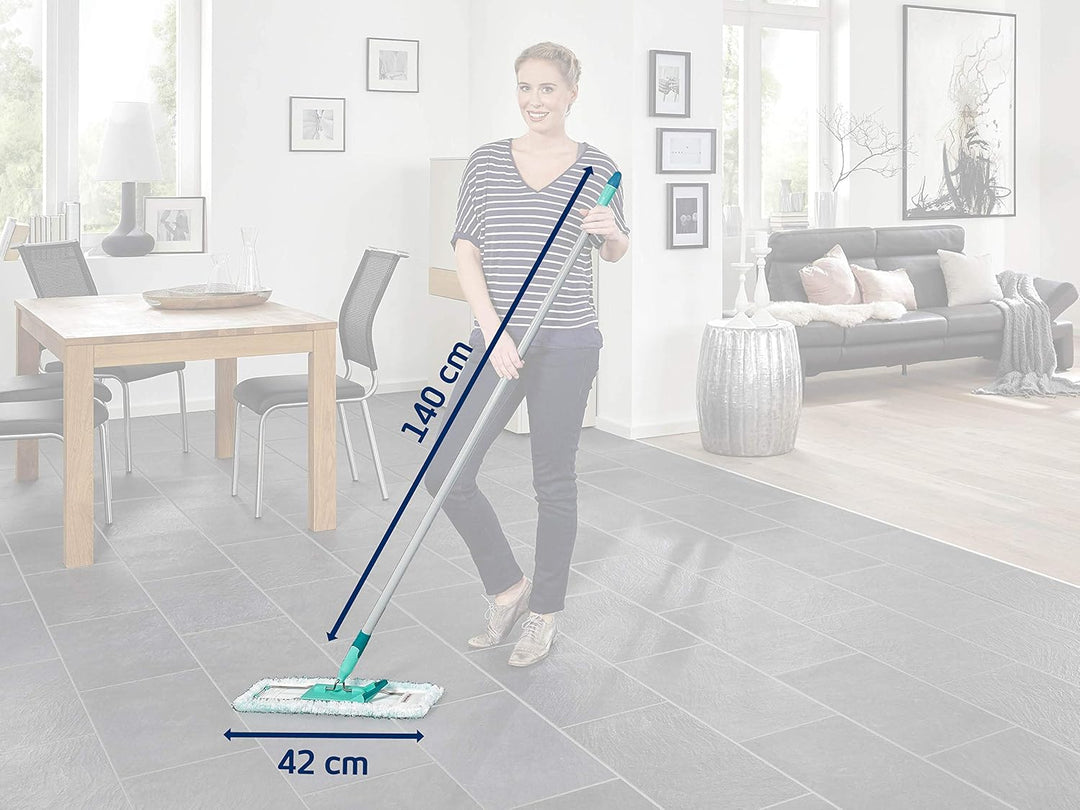 Leifheit Bodenwischer Profi XL mit 2 Wischbezügen, 1x Mikrofaser Bezug für alle glatten Böden und 1x