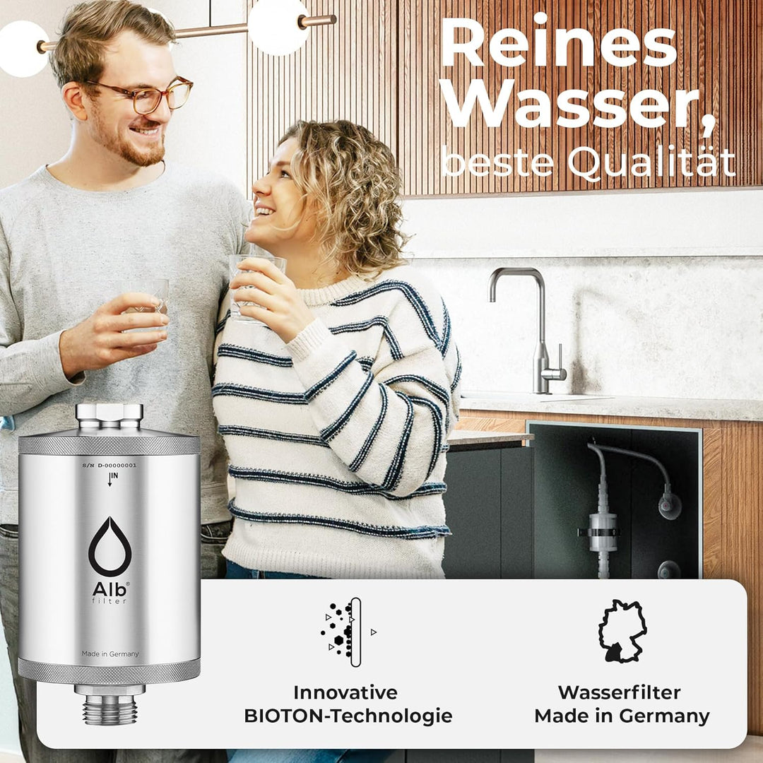 Alb Filter UNTERTISCH ACTIVE PLUS Wasserfilter Küche Edelstahl Natur | Gegen Schadstoffe &amp; Kalk, Kei