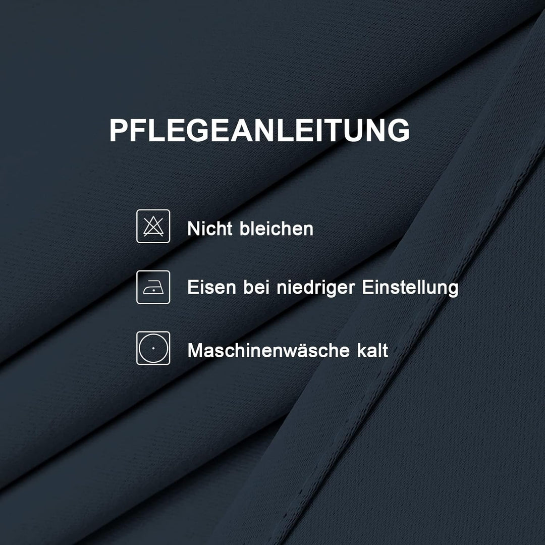 CUCRAF Verdunklungsvorhänge Thermovorhang Kälteschutz 2er Set H183 x B117cm Vorhänge mit Ösen Navy B