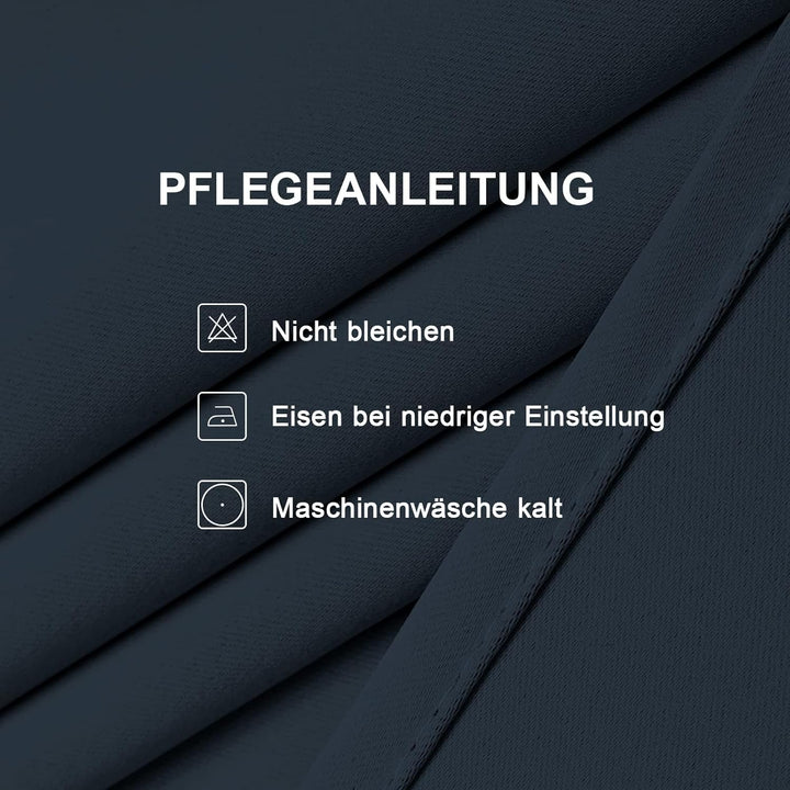 CUCRAF Verdunklungsvorhänge Thermovorhang Kälteschutz 2er Set H183 x B117cm Vorhänge mit Ösen Navy B