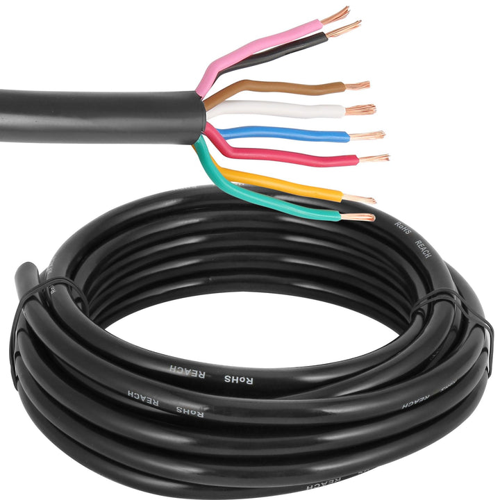 ETUKER Fahrzeugkabel 8 adrig 5M Kabel Anhänger 8 polig Camping Fahrzeugleitung Kabelquerschnitt 7x0.