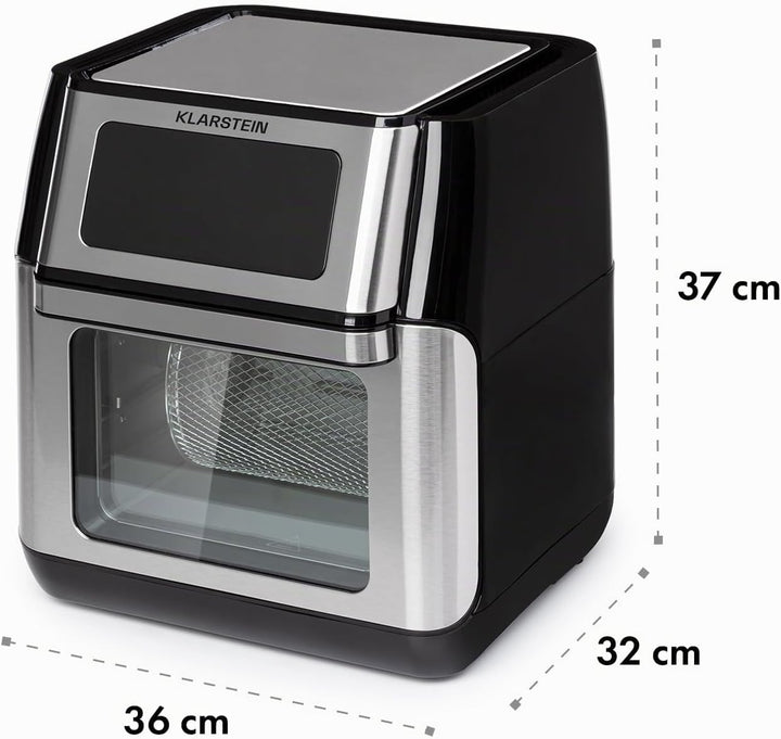 Klarstein AeroVital Fry Heissluftfritteuse,3D-heating System: 1500W,XL-Volumen: 10L, 9 Programme, Co