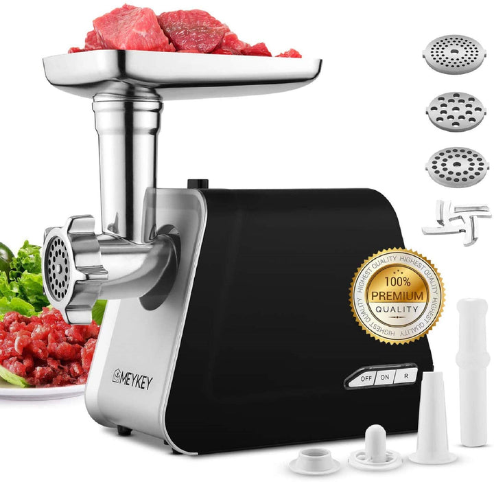 Elektrischer Fleischwolf 2000W, Wurstfüller Multi Küchenmaschine, Wurstmacher mit 3 Mahlplatten und