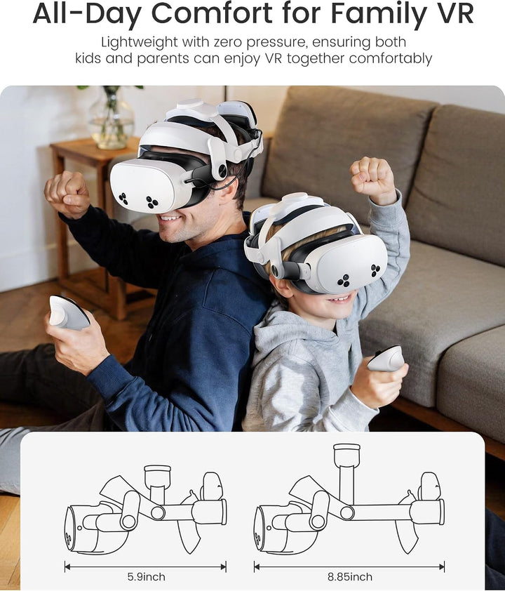 BEBONCOOL Headstrap für Meta Quest 3/3S/2 mit 10000 mAh Magnet Akku-Digitales Display,5H längere Spi