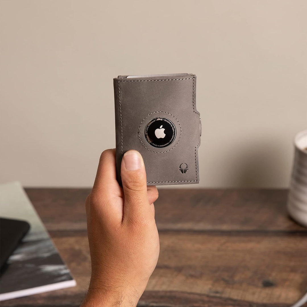 DONBOLSO Wallet Air - Slim Wallet mit Apple AirTag Fach - Hochwertiges Kreditkartenetui aus Echtlede