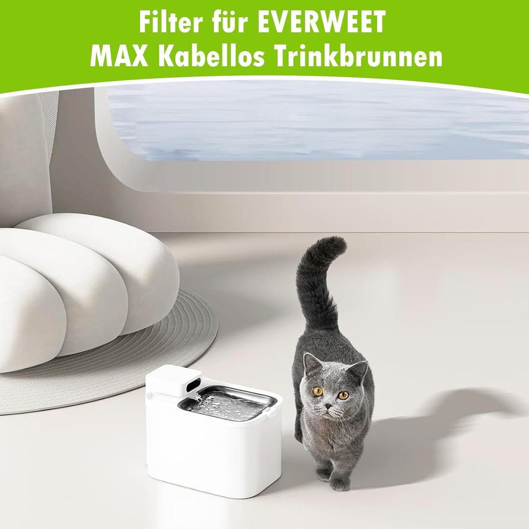 10 Stück Filter für PETKIT EVERSWEET MAX Pet Water Fountain, Hochdichte Aktivkohle kann Gerüche und