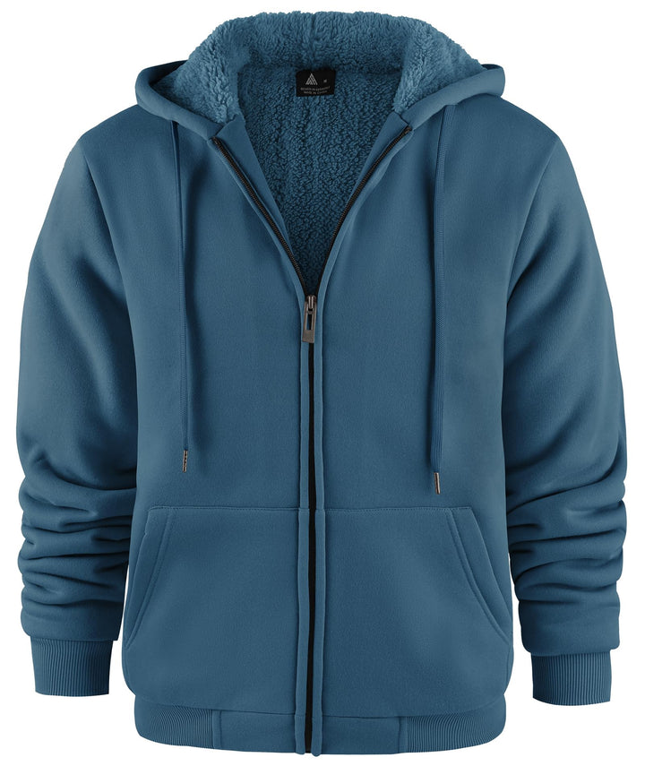 SwissWell Hoodies Herren Gefütterte Sweatjacke mit Kapuze Winter Jacke Reissverschluss Warmer Fleece