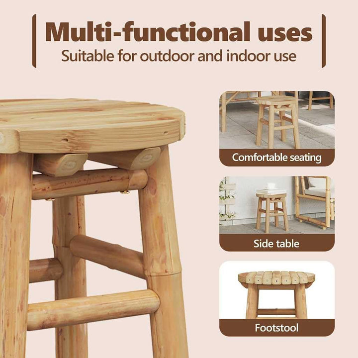 vidaXL Hocker Bambus Natur 30 x 30 x 36 cm Bambus, Wohnzimmer, Rustikaler Bambushocker, Rückenloser