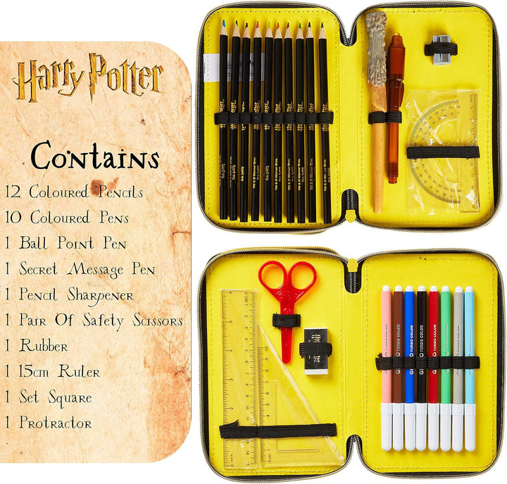 Harry Potter Federmäppchen, Kollektion von Schule Zubehör, Polyester Etui, 1 Stück Federpenal, 2-Fac