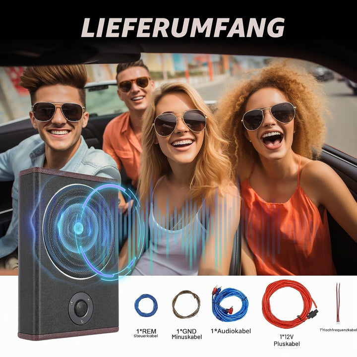 8 Zoll 600W Auto Active subwoofer Verstärkte Slim Underseat Car Bass Box Audio Verstärker,mit Lautsp
