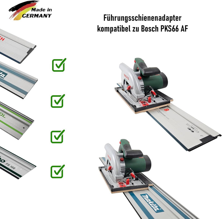 Führungsschienenadapter kompatibel mit Bosch PKS 66 AF für FSN-Schiene und weitere Marken-Führungssc