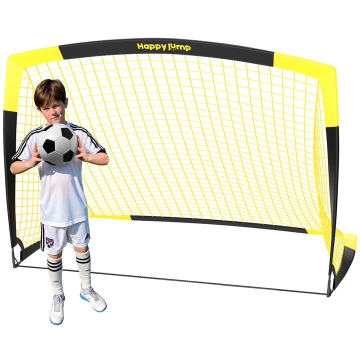 Happy Jump Pop-Up Fussballtor – Faltbar für Kinder & Erwachsene | 1 oder 2 Tore: 120x90 / 152x110 /