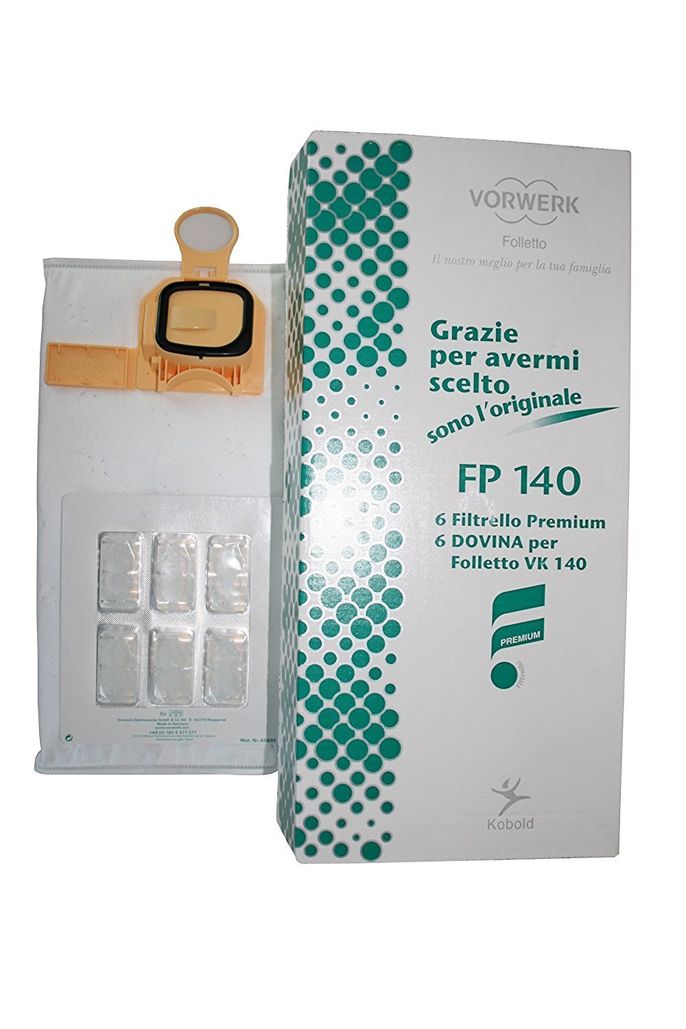 41435 Original Vorwerk Kobold VK140 VK150 + Dovina Packung 6 Beutel + 6 Düfte