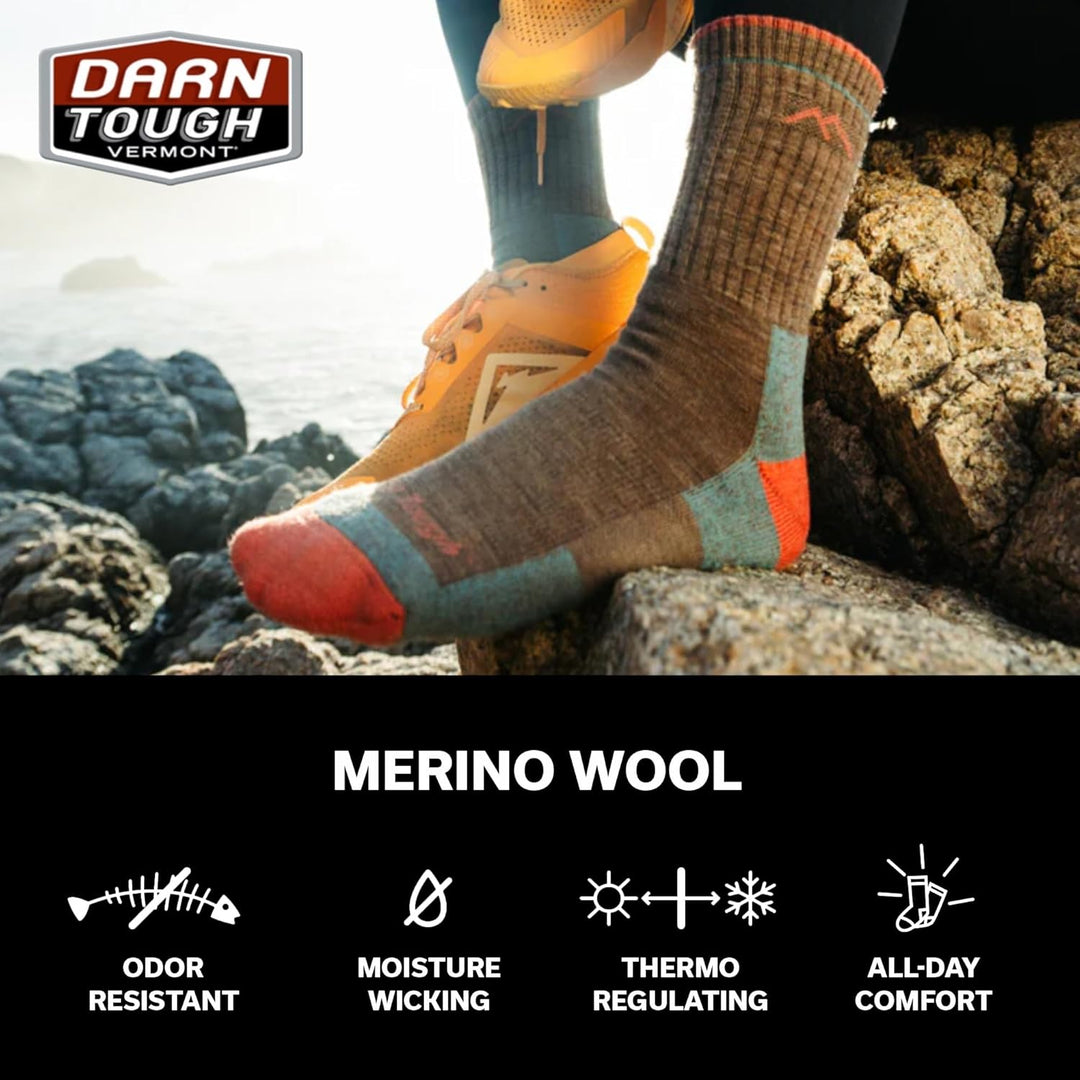 Darn Tough Vermont Damen Merino Wool Micro Crew Socks Cushion Outdoor-Ausrüstung S Bark, S Bark