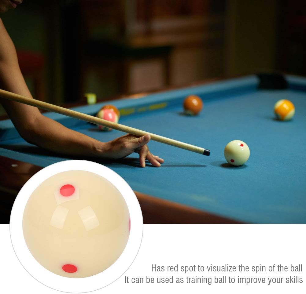 Alomejor Red Dot-Spot Poolball, 5,72 cm Weisser Spielball Harz Billard-Trainingsball Übungspoolballs