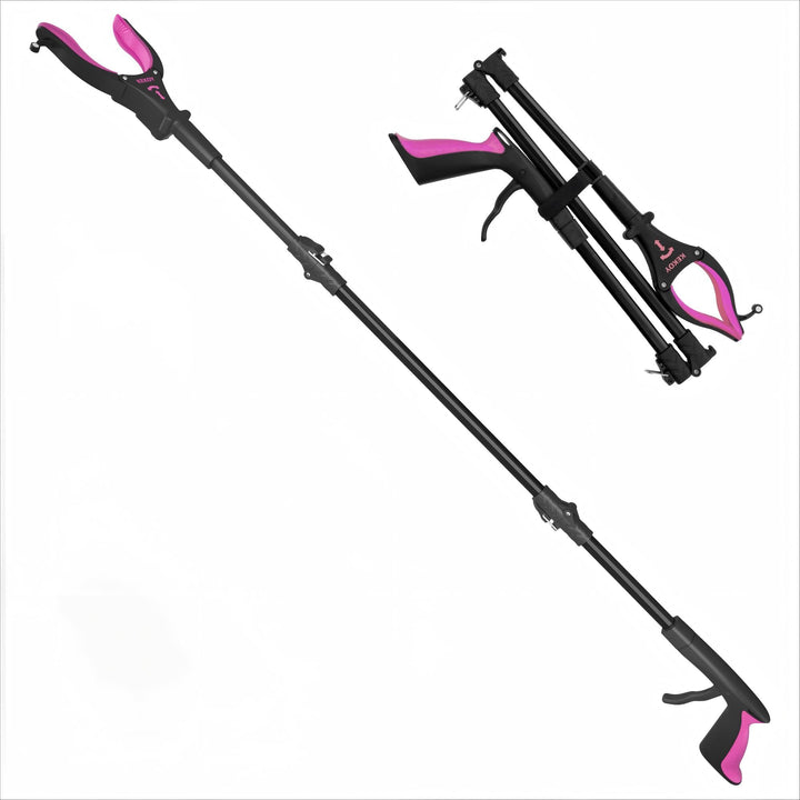 Kekoy 112cm Greifer Mit Licht, Faltbare Greifer FüR Senioren, MüLlzange Greifzange Drehbarer Kopf, G