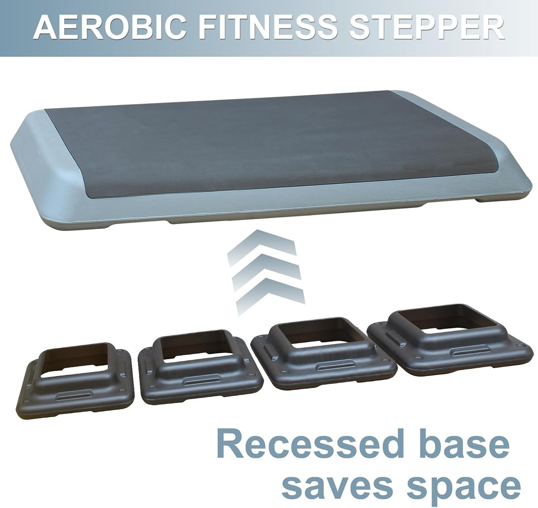 Aerobic Stepper 3-fach Höhenverstellbar Steppbrett 10/15/20 cm, Stepbench für zuhause bis 200 kg, Ru