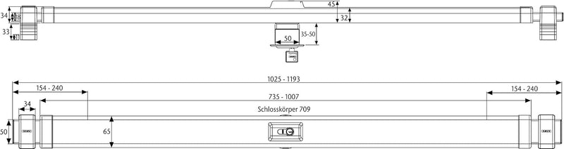 ABUS Panzerriegel PR2700 für Haus- und Wohnungstüren ohne Zylinder, braun, 49095