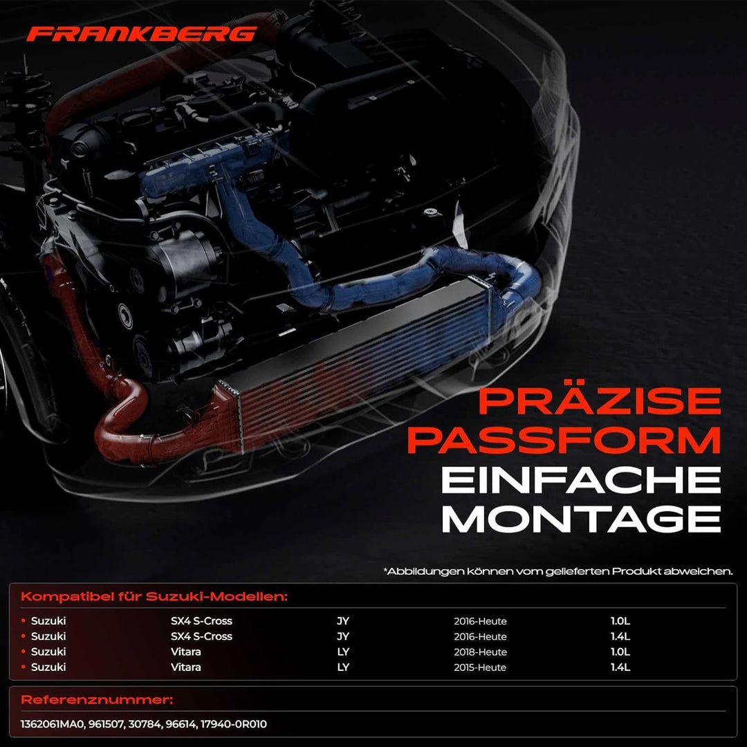 Frankberg Ladeluftkühler Turbokühler Benzin Kompatibel mit SX4 S-Cross JY 1.0L 1.4L 2016-Heute Vitar
