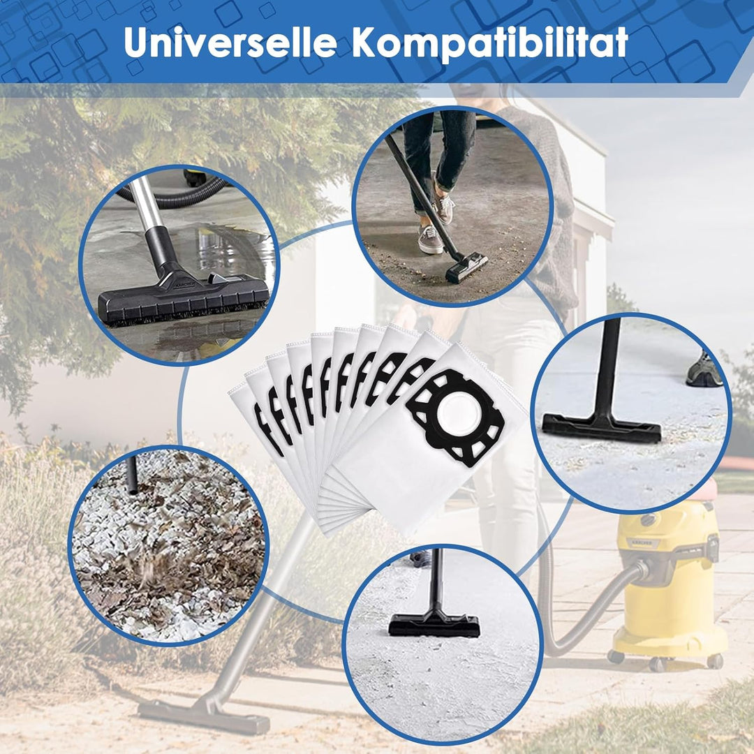 10 Stück Staubsaugerbeutel für Kärcher WD4 WD5 WD6 WD5P WD6P MV4 MV5 MV6 Vliesfilterbeutel KFI 487 E
