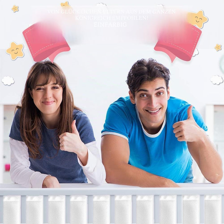 4 Sided Mesh Baby Cot Bumper, BS EN 16780, Breathable Safe Rosa, Rosa