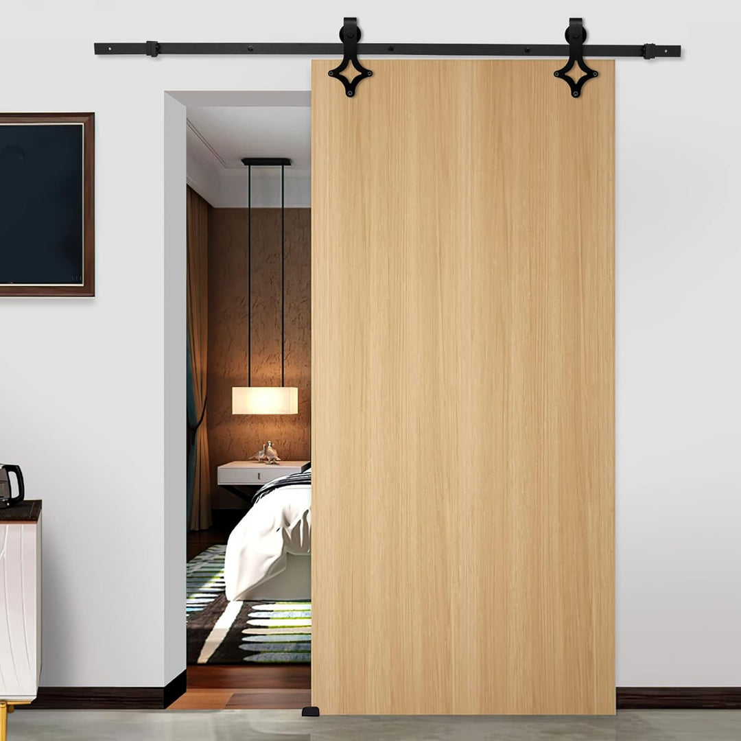 Ikodm 183cm (6FT) Schiebetürbeschlag Schiebetürsystem Schiebetür Hängeschiene Komplettset für Einzel