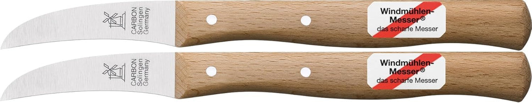 2x Schälmesser, Gemüsemesser, kleines Küchenmesser, 6 cm Windmühlenmesser Vogelschnabel