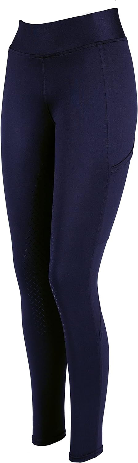 PFIFF 103100 Damen Reitleggings „Selina“ mit Handytasche M Blau, M Blau