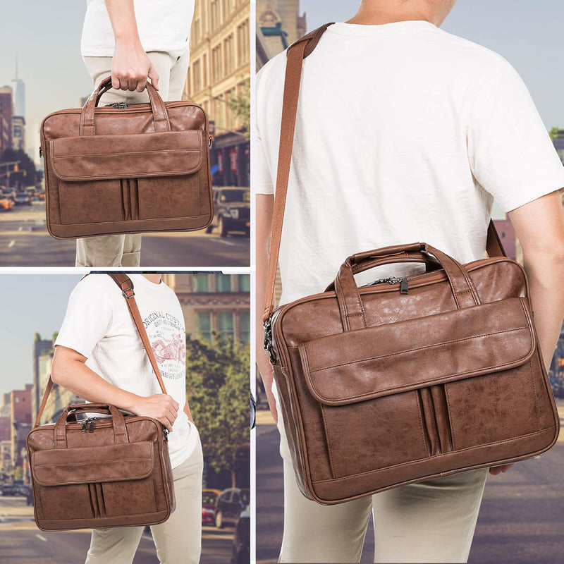 Herren Business Reise Aktentasche Leder Handgemachte Messenger Bag Laptop Tasche