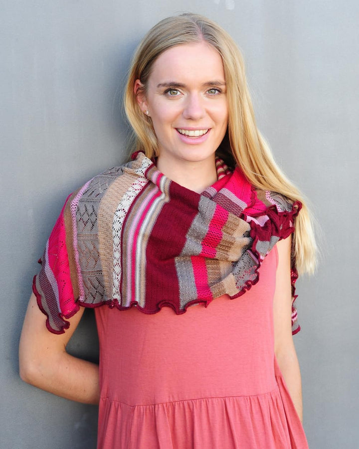 Invero, Merino Schal Manu, 100% Wolle Amarena, Amarena