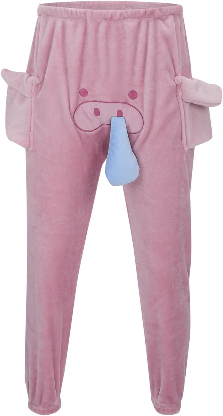 Schlafanzughose Herren Lustig Elefant Pyjamahose Couple Flying Elephant Shorts mit Rüssel Fun Nachtw