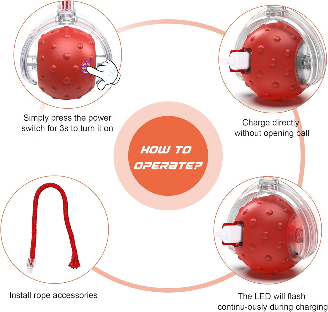 IOKHEIRA Interaktives Katzenball Spielzeug Elektrisches automatisches Katzenspielzeug für Wohnungska